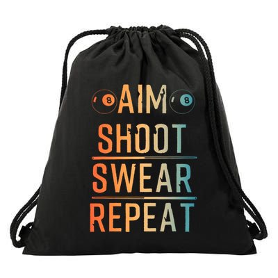 Cool Billiard Art For Pool Player Billiards 8 Ball Drawstring Bag