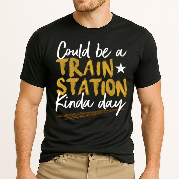 Could Be A Train Station Kind Of Day Womens Cooling Performance Crew T-Shirt