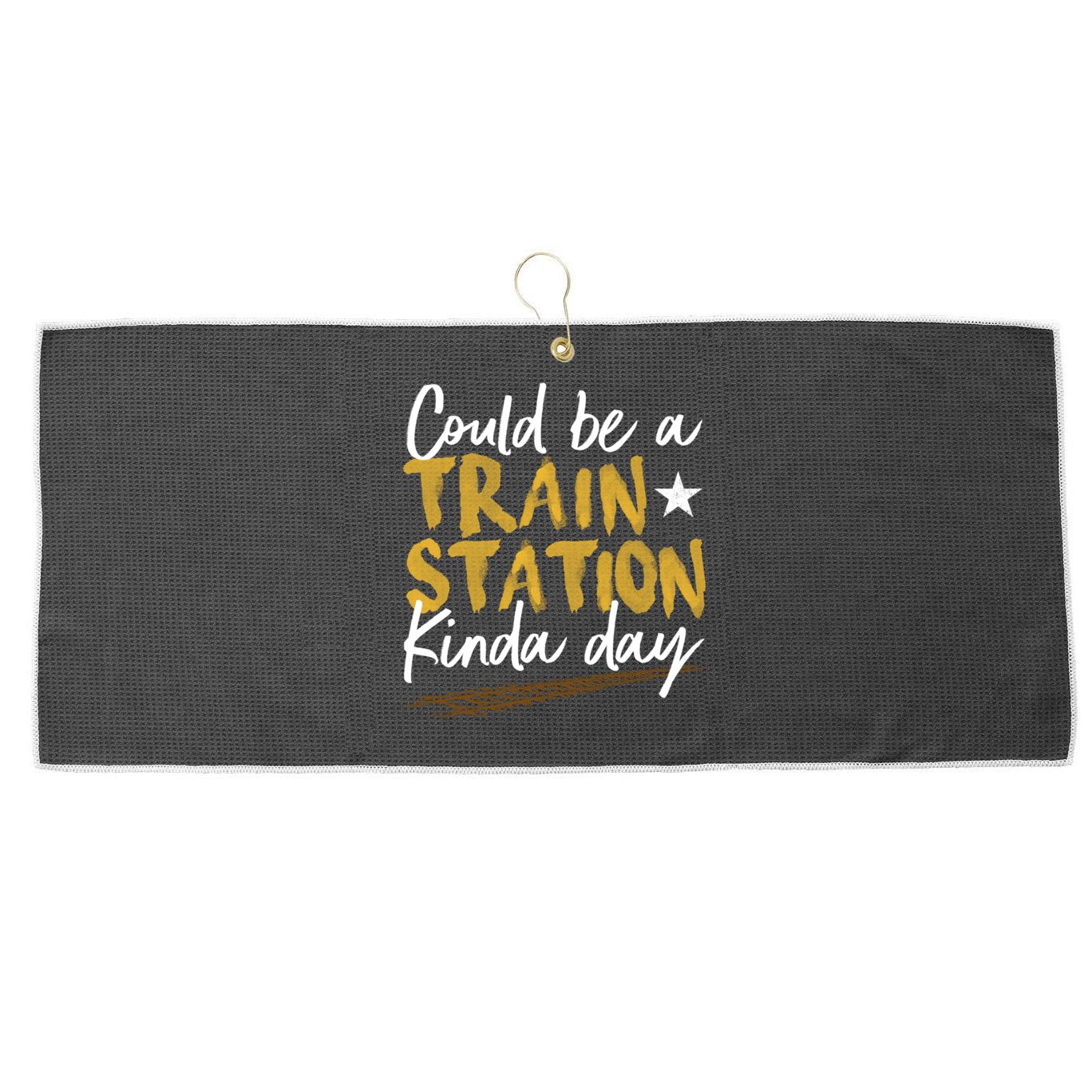 Could Be A Train Station Kind Of Day Womens Large Microfiber Waffle Golf Towel