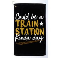Could Be A Train Station Kind Of Day Womens Golf Towel