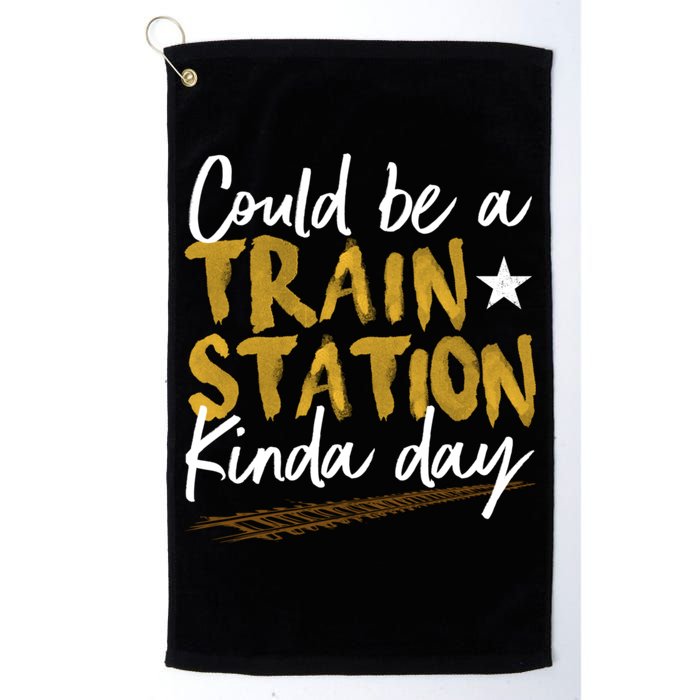 Could Be A Train Station Kind Of Day Womens Golf Towel