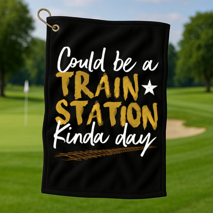 Could Be A Train Station Kind Of Day Womens Golf Towel