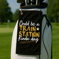 Could Be A Train Station Kind Of Day Womens Golf Towel