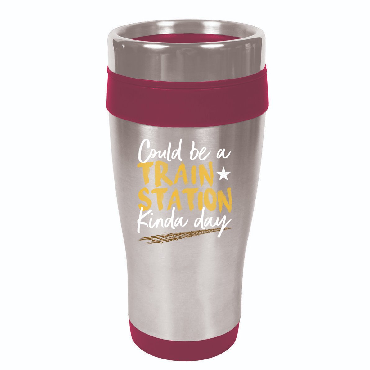 Could Be A Train Station Kind Of Day Womens 16oz Travel Tumbler