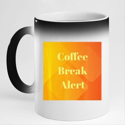 Coffee Break Alert Premium 11oz Black Color Changing Mug