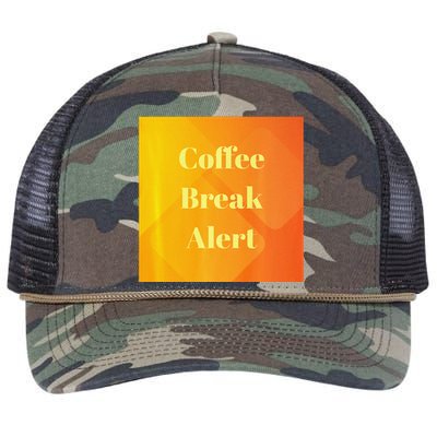 Coffee Break Alert Premium Retro Rope Trucker Hat Cap