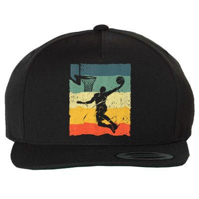 Cool Basketball Art For Men Women Vintage Basketball Player Wool Snapback Cap