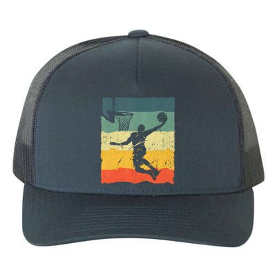 Cool Basketball Art For Men Women Vintage Basketball Player Yupoong Adult 5-Panel Trucker Hat