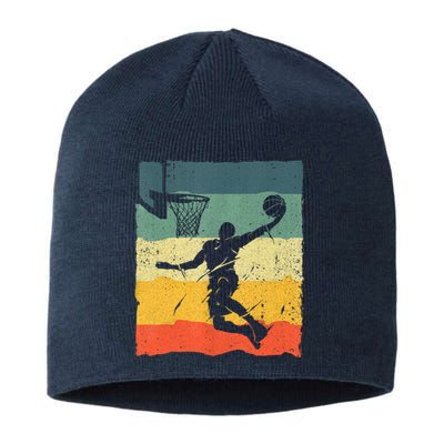 Cool Basketball Art For Men Women Vintage Basketball Player Sustainable Beanie