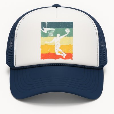 Cool Basketball Art For Men Women Vintage Basketball Player Trucker Hat