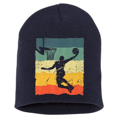 Cool Basketball Art For Men Women Vintage Basketball Player Short Acrylic Beanie