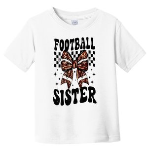 Coquette Bow American Football Sister Game Day Thanksgiving Toddler T-Shirt