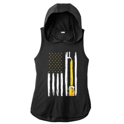 Craft Beer American Flag USA 4th Of July Brewery America Ladies PosiCharge Tri-Blend Wicking Draft Hoodie Tank