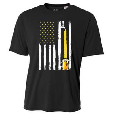 Craft Beer American Flag USA 4th Of July Brewery America Cooling Performance Crew T-Shirt