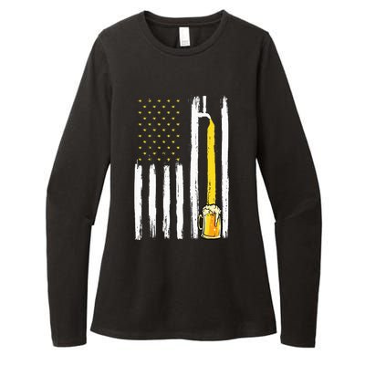 Craft Beer American Flag USA 4th Of July Brewery America Womens CVC Long Sleeve Shirt