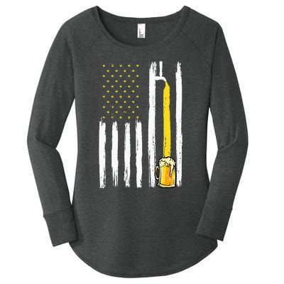 Craft Beer American Flag USA 4th Of July Brewery America Women's Perfect Tri Tunic Long Sleeve Shirt