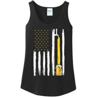 Craft Beer American Flag USA 4th Of July Brewery America Ladies Essential Tank