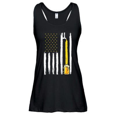 Craft Beer American Flag USA 4th Of July Brewery America Ladies Essential Flowy Tank