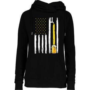 Craft Beer American Flag USA 4th Of July Brewery America Womens Funnel Neck Pullover Hood