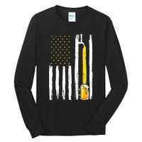 Craft Beer American Flag USA 4th Of July Brewery America Tall Long Sleeve T-Shirt