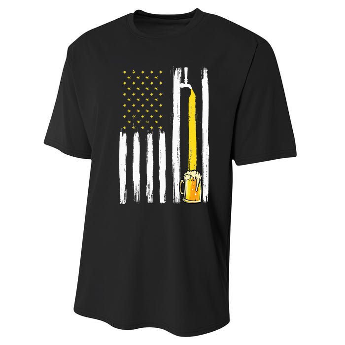 Craft Beer American Flag USA 4th Of July Brewery America Performance Sprint T-Shirt