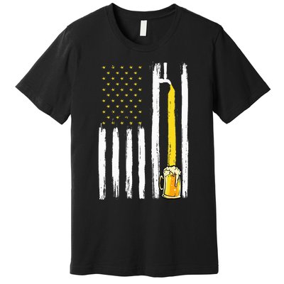 Craft Beer American Flag USA 4th Of July Brewery America Premium T-Shirt