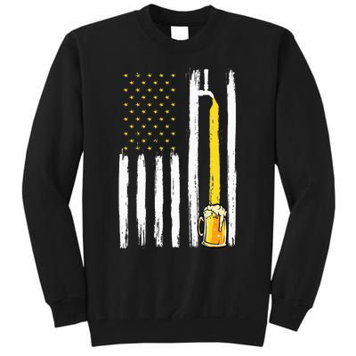 Craft Beer American Flag USA 4th Of July Brewery America Tall Sweatshirt