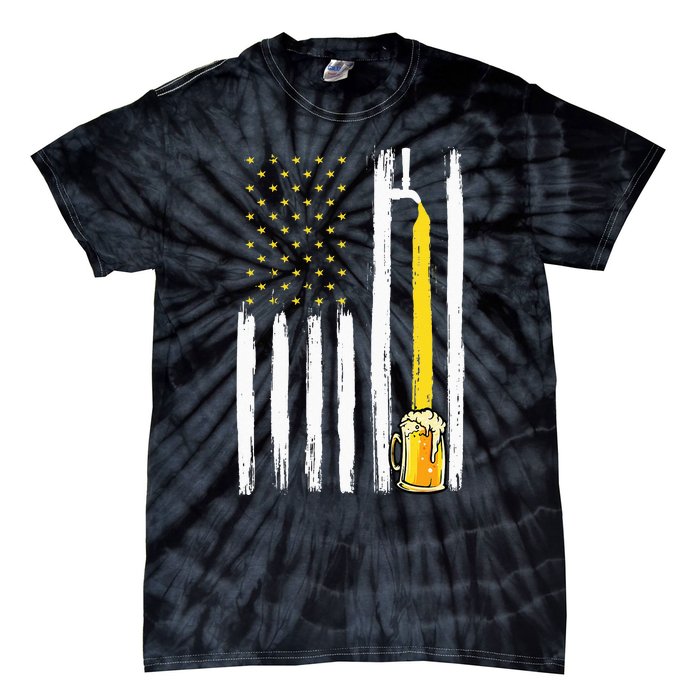 Craft Beer American Flag USA 4th Of July Brewery America Tie-Dye T-Shirt