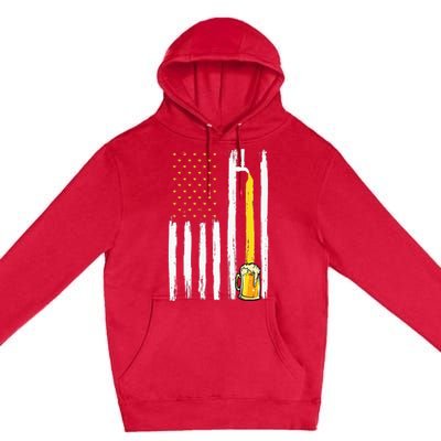 Craft Beer American Flag USA 4th Of July Brewery America Premium Pullover Hoodie