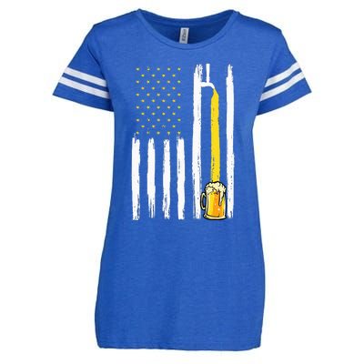 Craft Beer American Flag USA 4th Of July Brewery America Enza Ladies Jersey Football T-Shirt