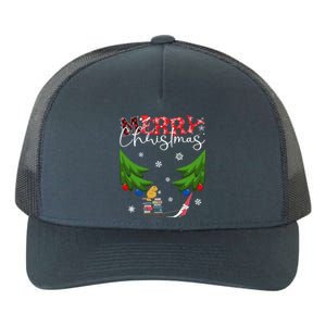 Cat Books And Coffee Funny Gnome And Christmas Tree 1970s Family Gift Yupoong Adult 5-Panel Trucker Hat