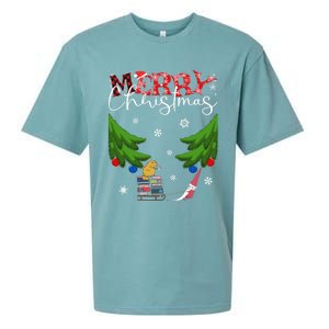 Cat Books And Coffee Funny Gnome And Christmas Tree 1970s Family Gift Sueded Cloud Jersey T-Shirt