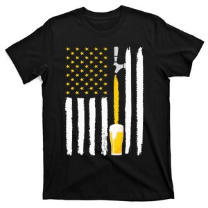 Craft Beer American Flag USA 4th July Brewery T-Shirt