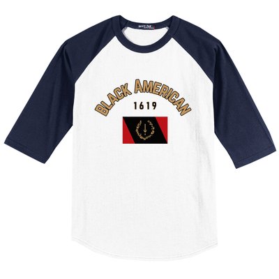 Cute Black American 1619 Black Afro American Heritage Flag Baseball Sleeve Shirt