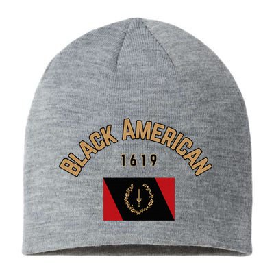 Cute Black American 1619 Black Afro American Heritage Flag Sustainable Beanie