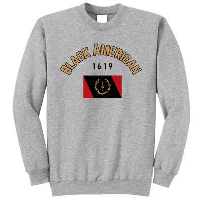 Cute Black American 1619 Black Afro American Heritage Flag Tall Sweatshirt