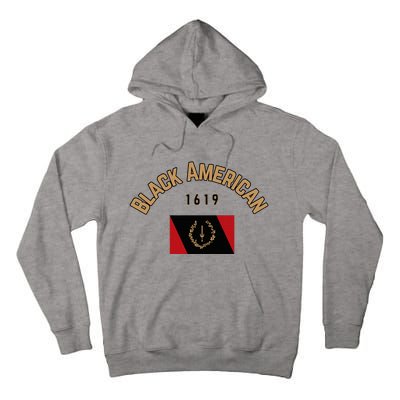 Cute Black American 1619 Black Afro American Heritage Flag Tall Hoodie