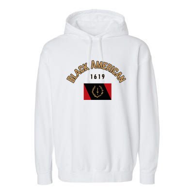 Cute Black American 1619 Black Afro American Heritage Flag Garment-Dyed Fleece Hoodie