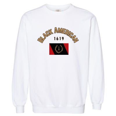 Cute Black American 1619 Black Afro American Heritage Flag Garment-Dyed Sweatshirt