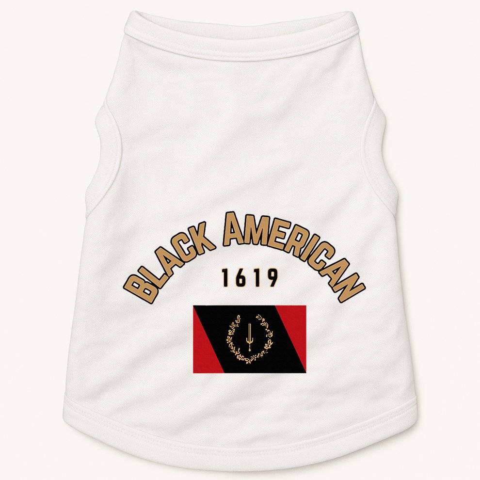 Cute Black American 1619 Black Afro American Heritage Flag Doggie Tank