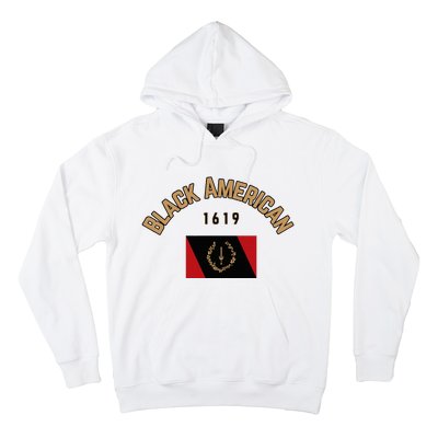 Cute Black American 1619 Black Afro American Heritage Flag Hoodie