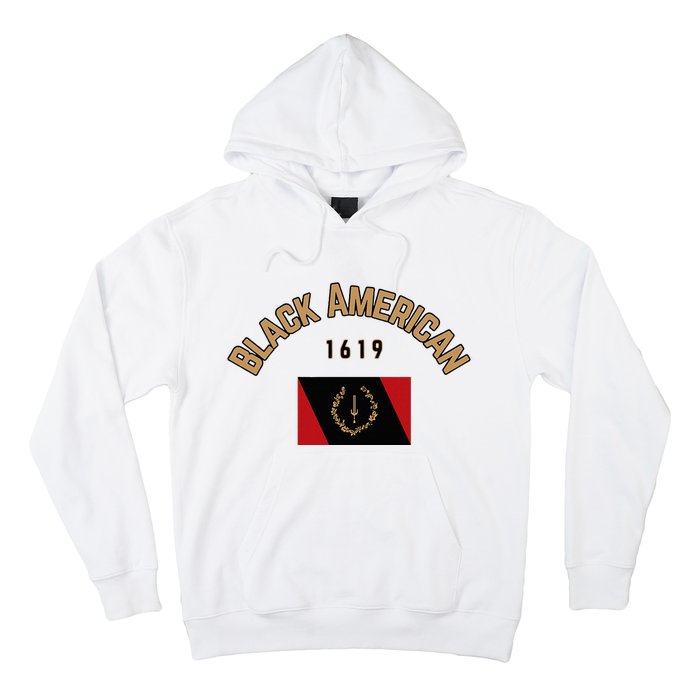 Cute Black American 1619 Black Afro American Heritage Flag Hoodie