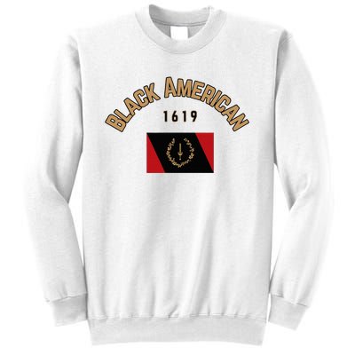 Cute Black American 1619 Black Afro American Heritage Flag Sweatshirt