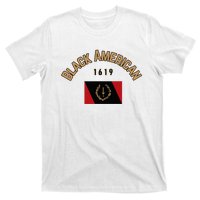 Cute Black American 1619 Black Afro American Heritage Flag T-Shirt