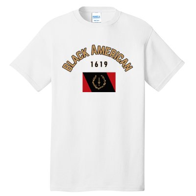 Cute Black American 1619 Black Afro American Heritage Flag Tall T-Shirt