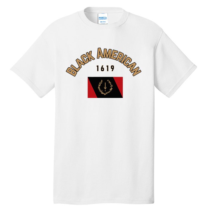 Cute Black American 1619 Black Afro American Heritage Flag Tall T-Shirt