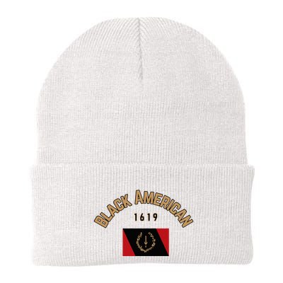 Cute Black American 1619 Black Afro American Heritage Flag Beanie