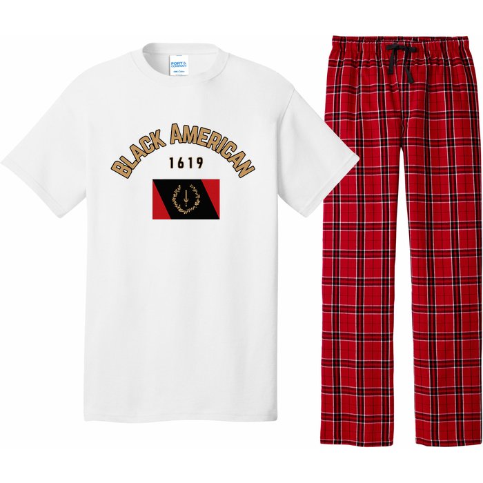 Cute Black American 1619 Black Afro American Heritage Flag Pajama Set