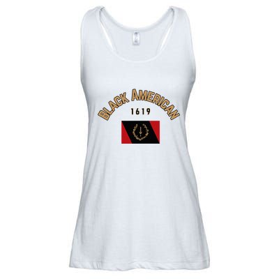 Cute Black American 1619 Black Afro American Heritage Flag Ladies Essential Flowy Tank