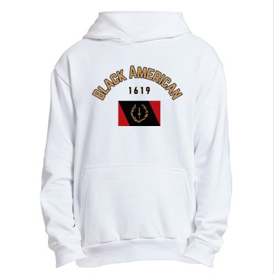 Cute Black American 1619 Black Afro American Heritage Flag Urban Pullover Hoodie